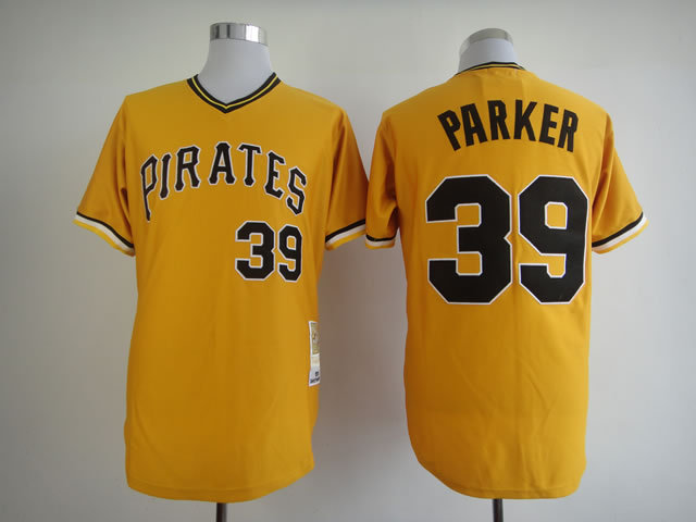 Men Pittsburgh Pirates #39 Parker Yellow Throwback MLB Jerseys